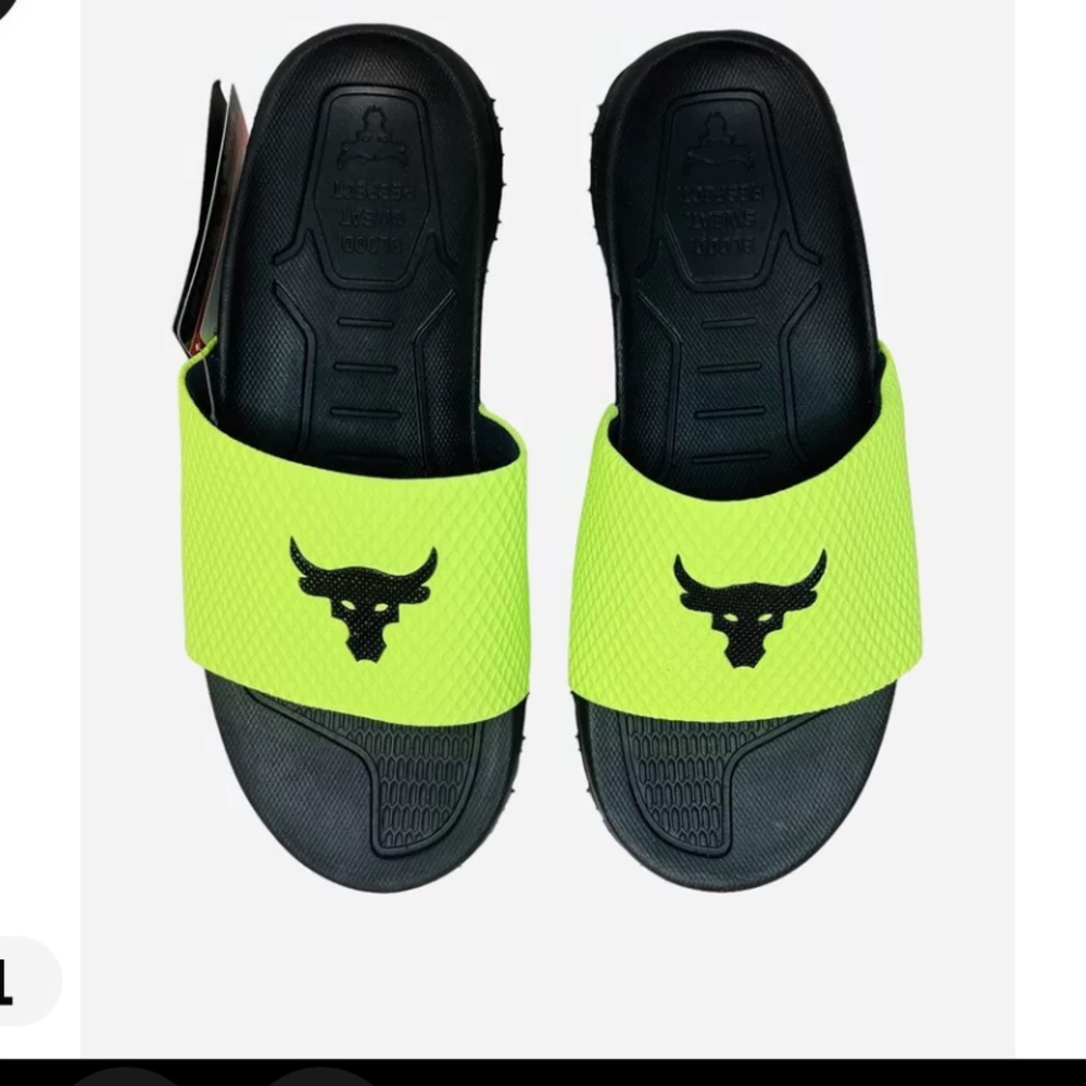 Under Armour Project Rock Slides 302 Green 3025237 302 US Men's SIZE 7 NWT